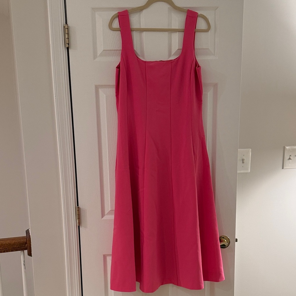 Ann Taylor Bright Pink Sleeveless Midi Dress